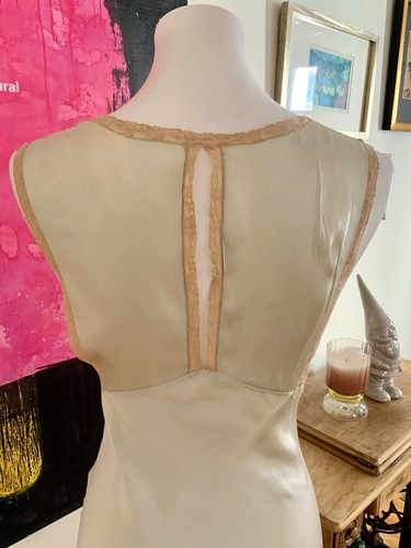 Camicia da notte da sposa seta anni '50 nuova di zecca - M - camicia da notte vintage in seta - Foto 20 di 24