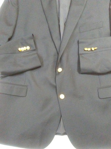 Blazer Lauren Ralph Lauren da uomo 48R tonalità oro blu scuro metallo 2 bottoni lana ventilata - Foto 3 di 12