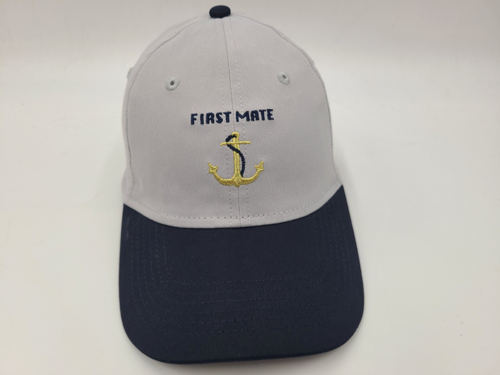 First Mate Anchor Goodfellow Adjustable Strapback Cap for Men and Women in Gray