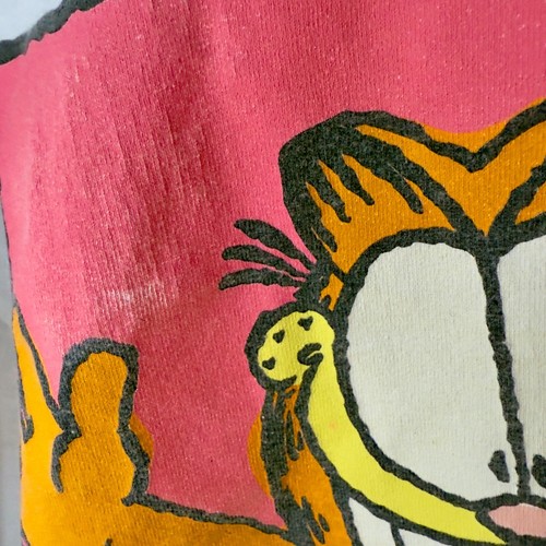 Vintage Garfield Neon Block Cartoon Tee Sun Sportswear 18W Made in USA 90s Style - Picture 9 of 13