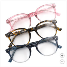 DESIGN OPTICS BY FOSTER GRANT CLANCY ROUND PLASTIC READING GLASSES, 3-PACK 1.25