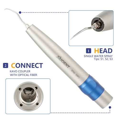 Igienista Dentale Fibra Ottica Air Scaler Manipolo Sonico per Accoppiatore KaV 4/6 Fori - Foto 6 di 24