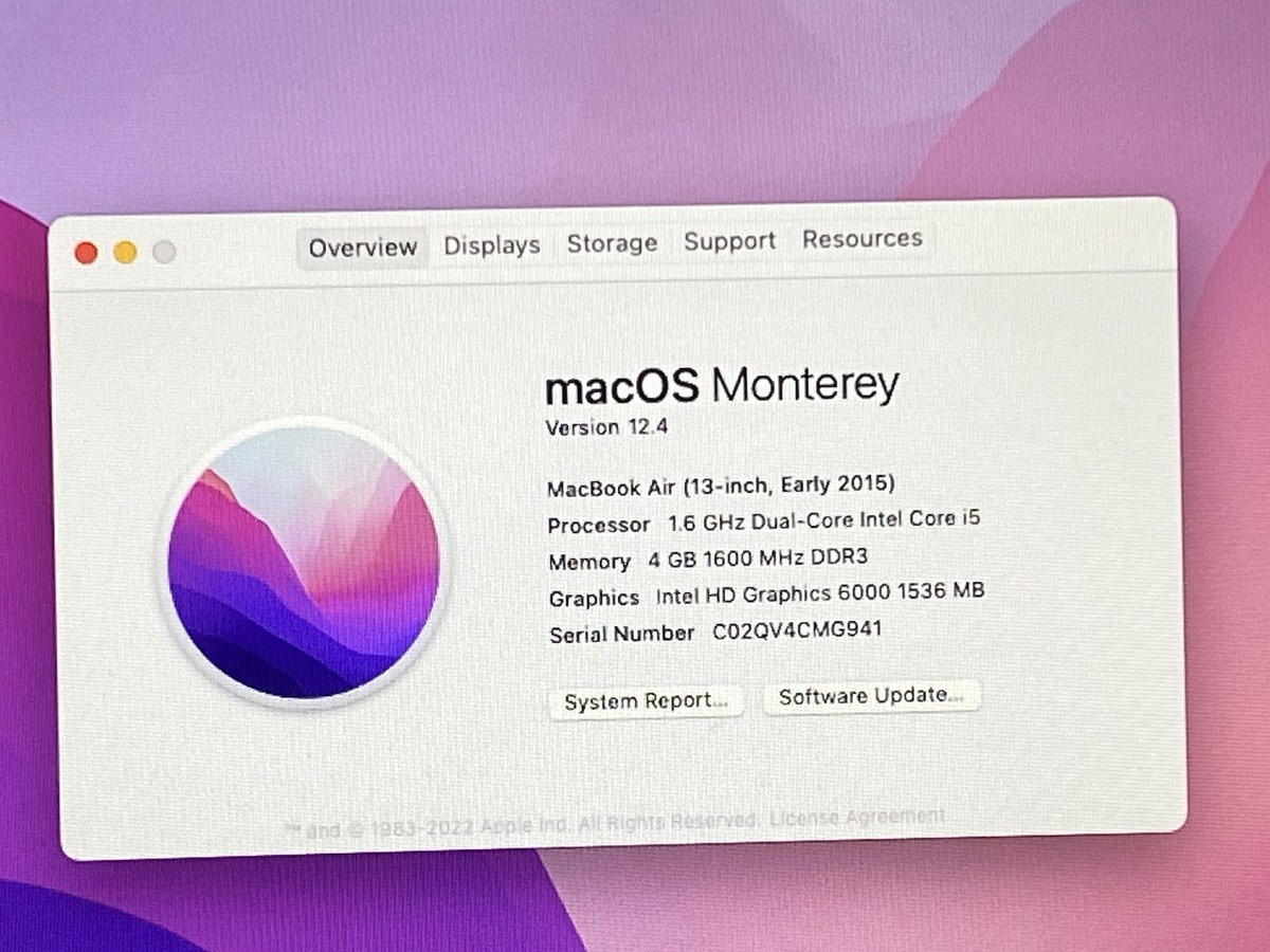 MacBook本体 MacBook Air 2015 Early Monterey SSD256 Apple MacBook Air 13 i7 3.2 2015 macOS MONTEREY 8GB RAM 256