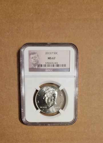 2013 P NGC MS 67 JFK HALF KENNEDY 50c BUSINESS STRIKE PORTRAIT label bu