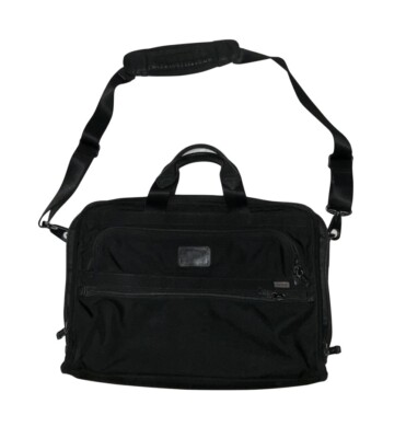 Tumi Alpha Slim Laptop Shoulder Bag 26111DH Leather Nylon Canvas Briefcase Black
