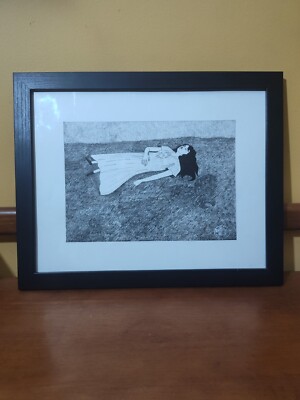 ''Uncontaminated'' Original Illustration by Edi Sandoval  Dreaming Girl 10.5x13.5