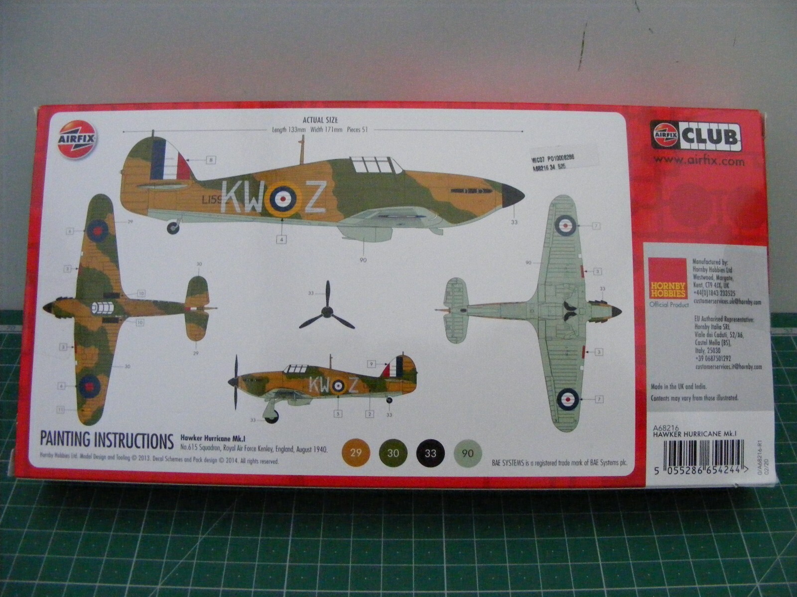 Job Lot 5 Airfix Starter Set Swordfish,Hurricane,Tomahawk,Mustang,Tiger