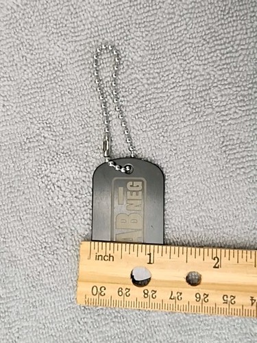 Heavy Duty Keychain, Dog Tag With Blood Type, AB-Negative Reading. - Picture 8 of 8
