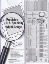 Stamps Perforation Multi Measuring Gauge Precision US Specialty 12 in 1 GO no GO