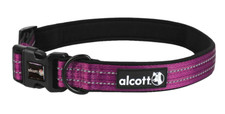 Reflective Dog Collar Adjustable Soft Neoprene Padded Nylon Alcott Pet Collars