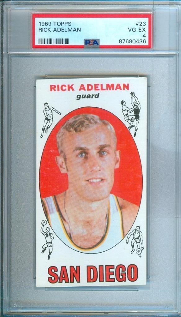 1969-70 Topps RICK ADELMAN Rookie Card San Diego Rockets #23 PSA 4
