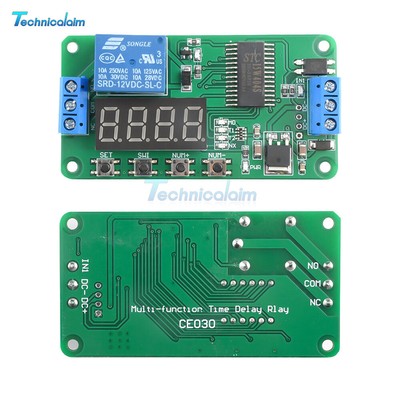 DC 5V/12V Multifunction Self-lock Relay PLC Cycle Timer Module Delay Time Switch