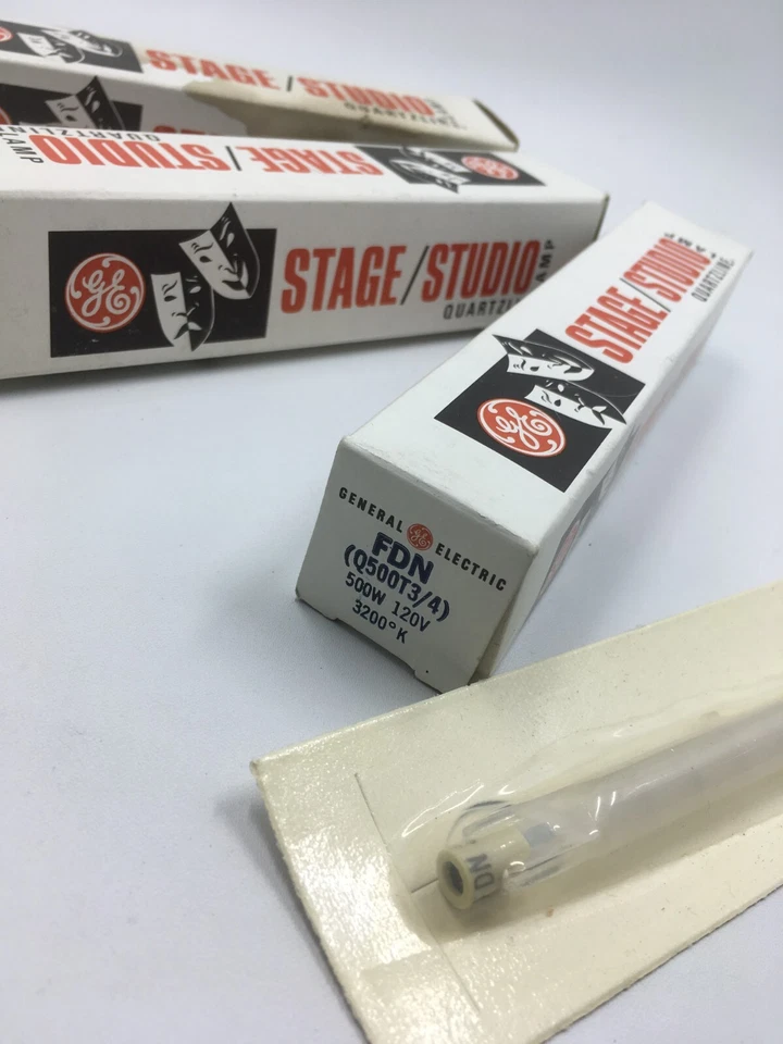 Juego de 3 bombillas de estudio GE FDN Q5003/4 500 vatios 120 V 3200K Foto 2 de 3