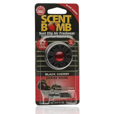 Scent Bomb Vent Clip Car Air Freshener Eliminates Odors Black Cherry 