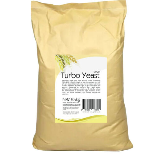 Turbo Yeast SW20 48 25kg Home Alcohol Distilling and Industrial Fermentation - Photo 1 sur 2