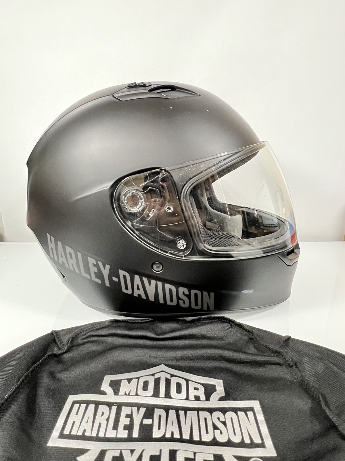 Harley Davidson Motorcycle Mens XL /XXL FullFace Helmet Matte Black HD