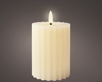 Lumineo Led Wachskerze Creme 12,3 X 7,5 Cm, Geriffelt