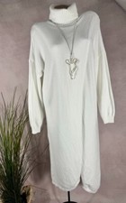 Long knitted dress boot dress maxi dress wrap effect white 40 42 44