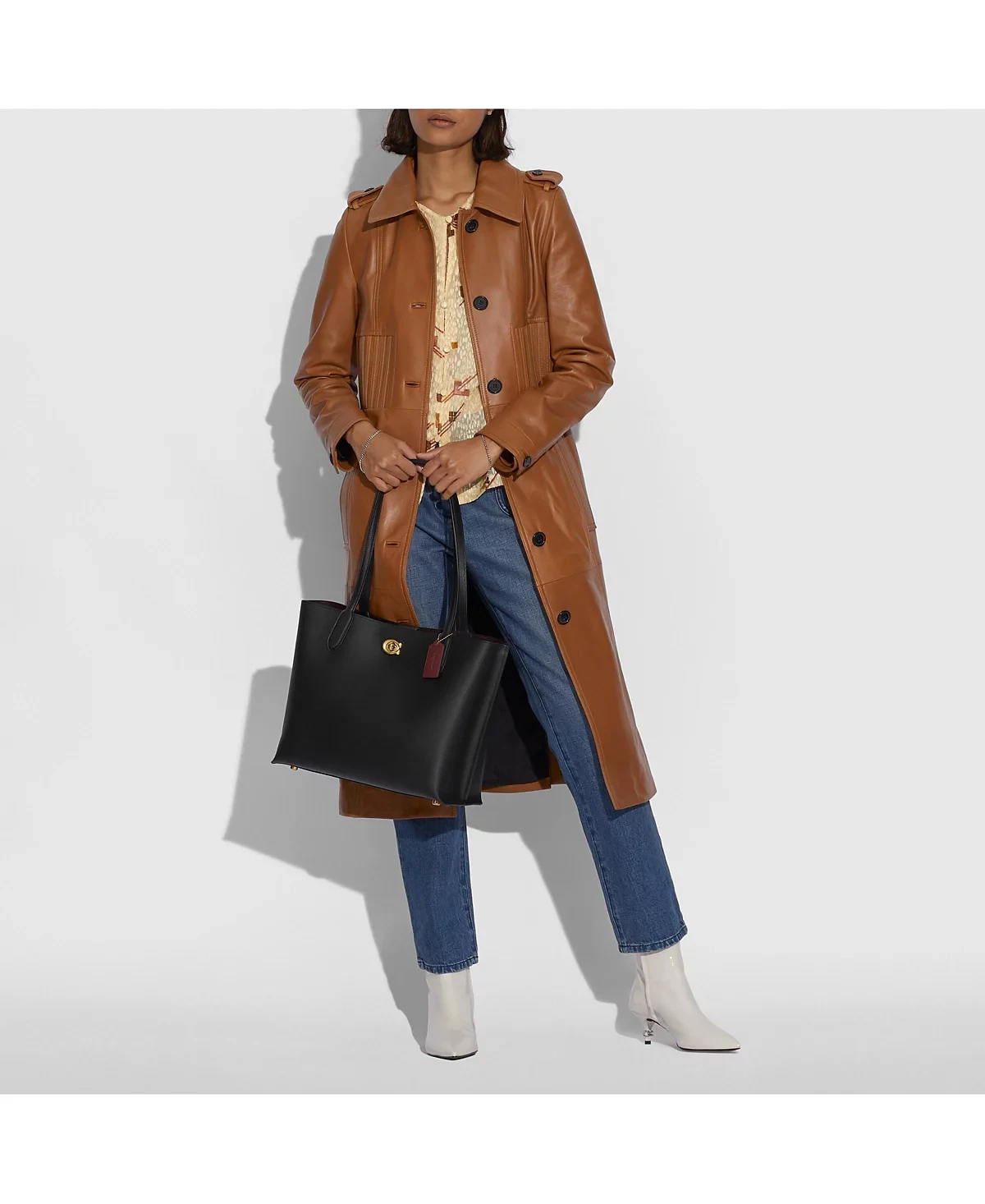 Borsa Coach Willow CO689 NERA pelle ciottolata firma interna tote bag