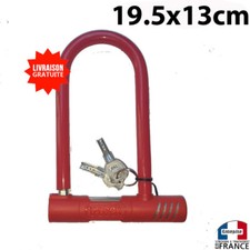 Antivol pour moto vélo trotinette en forme de U rouge