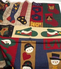 VIP Dream Spinners Christmas Fabric Stocking Ornaments Panel Mittens Quilt