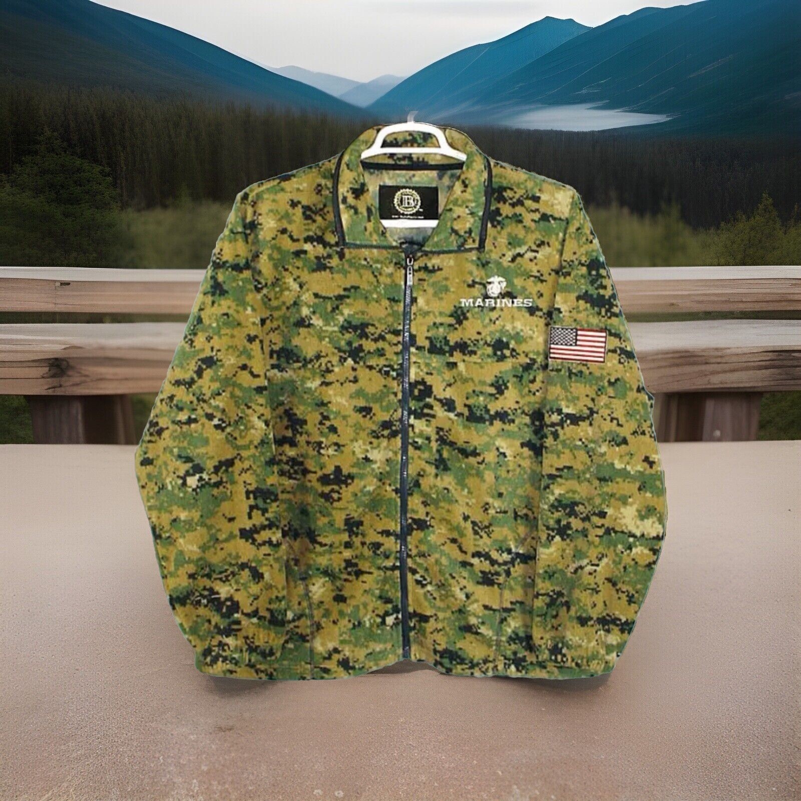 Bradford Exchange USMC Marine Corps Camo Fleece Jacke… Gem