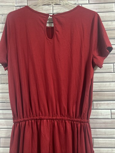 kidsform girls XLburgundy romper short sleeve wide leg pants pockets stretch NWT - Picture 16 of 17