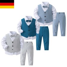 DE Jungen Gentleman Festanzug Smoking Set mit Fliege Weste Langarm Bluse Hosen