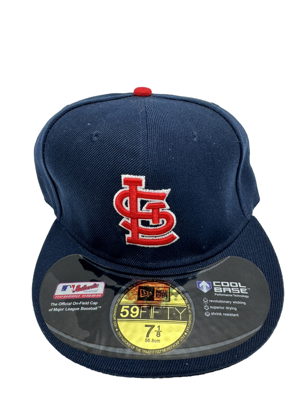 MLB On Field St Louis Cardinals Hat Navy New Era 59Fifty SIZE 7 1 8 mlb-on-field-st-louis-cardinals-hat-navy-new-era-59fifty-size-7-1-8