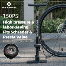 ROCKBROS Bike Floor Pump for Presta&Schrader Valve Bicycle Portable Pumps 150PSI