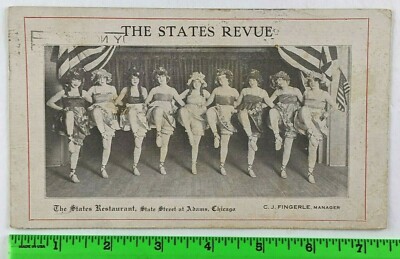 Postcard 1917 States Restaurant Revue Theater Show Ballet Dancers Photo Chicago