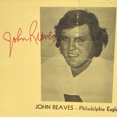 1972 John Reaves Philadelphia Eagles Autograph Berlin Community School NJ