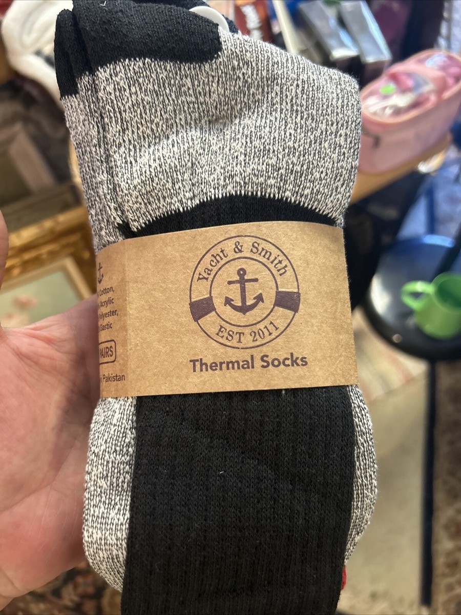 YACHT SMITH Pack of Pair Thermal Socks Mens SOCK SIZE 10-13