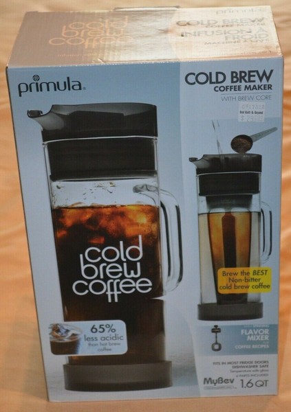 Primula Brand Cold-Brew Coffee Maker Smokey Grey 1.6 Qt. Box Never Used. Photo Related