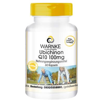 Ubichinon Q10 100 mg - 60 Kapseln, Coenzym Q10 für 2 Monate | Warnke Vitalstoffe