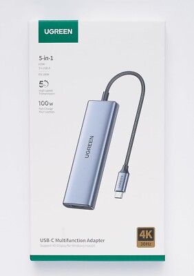 UGREEN CM478 5in1 Hub Multifunktion Adapter 2x USB-A USB-C HDMI PD 100W NEU OVP