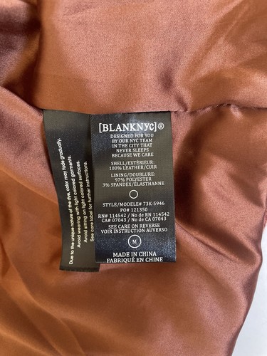 BlankNYC Red Orange Fringe Leather Moto Jacket Size M - Picture 7 of 8