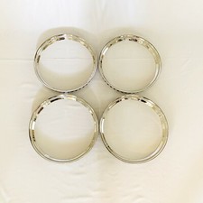 4x Original Style 16 Smooth Early Ford Wheel Trim Rings Beauty Rings- Pol Ss