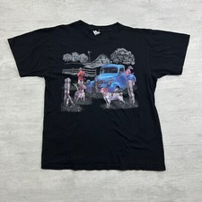 Vintage 90s Farm Shirt Size Large Black Dog Nature Outdoor