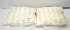 Lot of 2 Decorative Throw Pillows Square Gold/Ivory 18" x 18" Bedding Fuzzy
