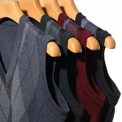 Men's Casual Sweater Tank Top Autumn Thickened Winter Warm Men's Vest - Bild 6 von 28