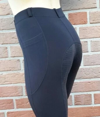 APM-TEC Horse pantaloni equitazione leggings completi silicone taglia M/36 nero