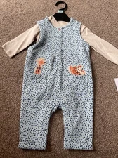 Mothercare Tiger Giraffe Dungarees Baby Outfit 1-3 Months Animals