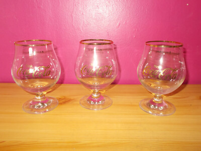 COCA COLA  3 cognac glasses 13 cm x 6.5 cm Ø GERMANY 0.3l