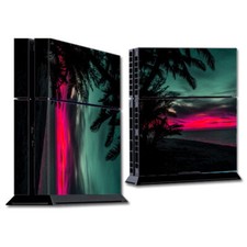 PS Playstation console skins decals wrap - Ocean sunset Pink sky