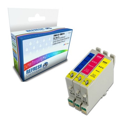 Refresh Patronen 3 Farben Pack T0612/3/4 Tinte kompatibel mit Epson Druckern