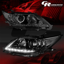 PAIR SMOKED CLEAR LED DRL PROJECTOR HEADLIGHTS FOR 2013-2015 LEXUS ES300H ES350