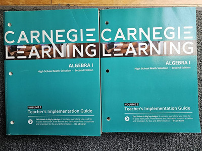 Carnegie Learning High School Math Solution Algebra 1 Teacher's Guide 2 Vol Set
