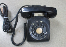 Black Vintage Bell System by Western Electric Rotary Phone with Hard Wire - 4-67