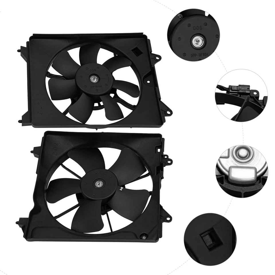 1 par de ventiladores de refrigeración del radiador izquierdo y derecho para Honda HR-V 2016-2022 Foto 4 de 4